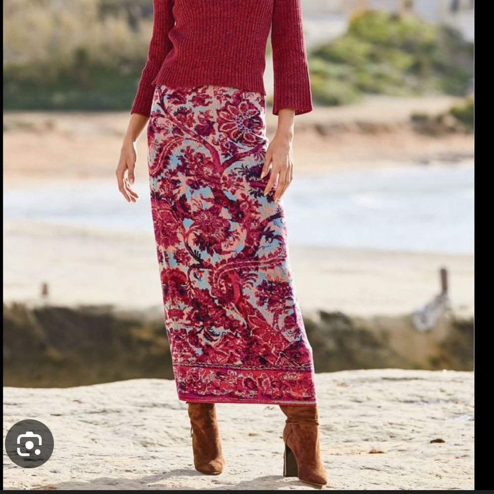 Peruvian Connections Auberge Jacquard Knit Skirt Size Small NEW NWT